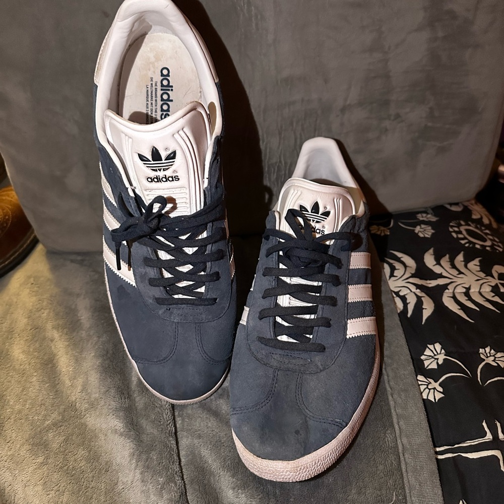 Adidas Blue and White Sneakers Classic Skate Style